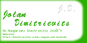 jolan dimitrievits business card